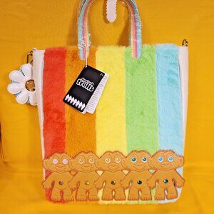 Loungefly X Good Luck Trolls Classic Trolls Plush Glitter Tote Crossbody Bag NEW
